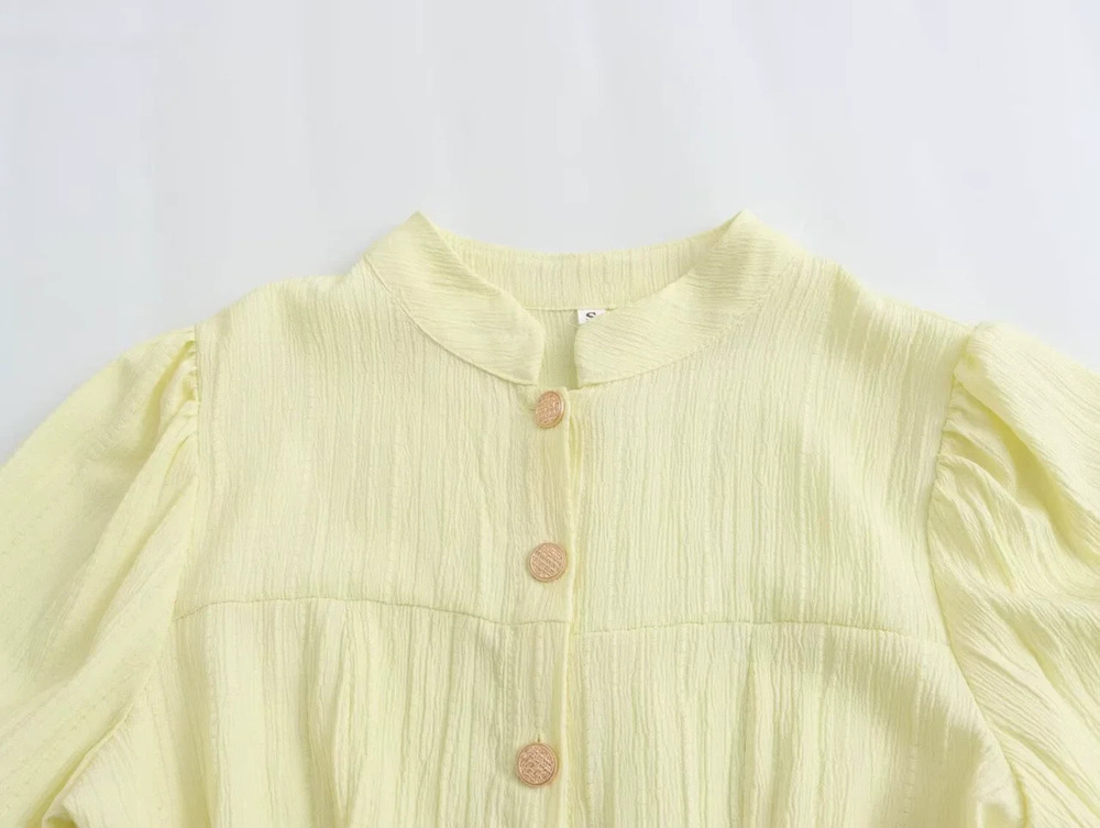 ZARA Spring Textured Puff Sleeve Mini Shirt Dress